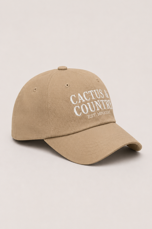 Cactus & Country embroidered dad hat in stone – view 2