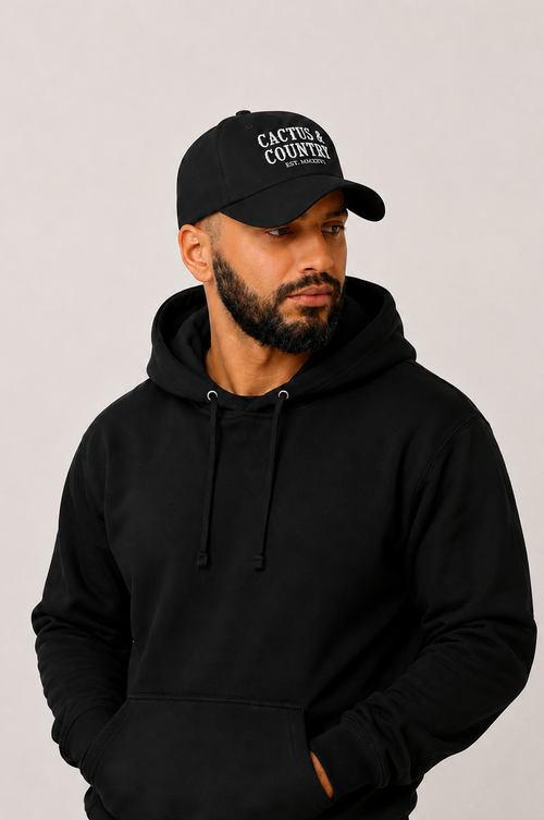Cactus & Country embroidered dad hat in black