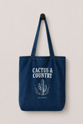Cactus & Country logo organic denim tote bag