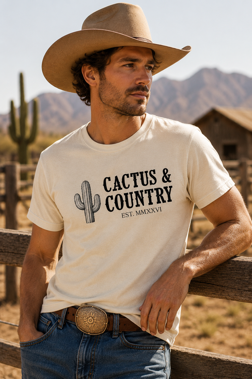 Cactus & Country Unisex Tee - White