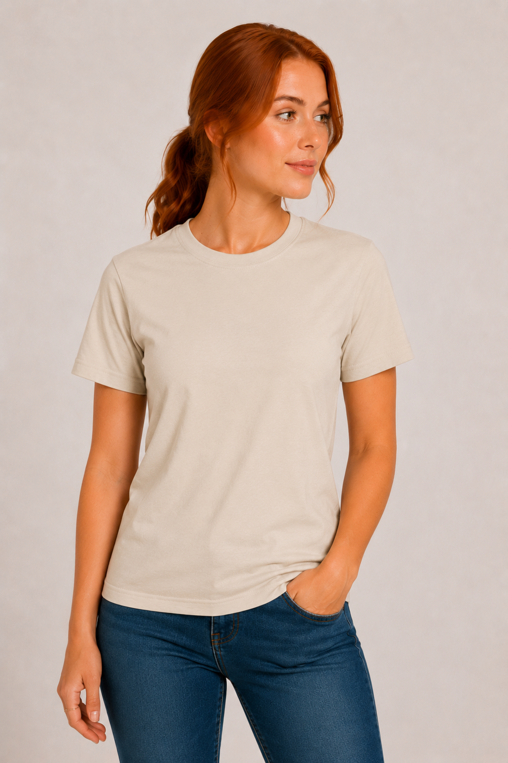 Cactus & Country western logo tee in heather dust – view 3