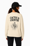 Cactus & Country western logo crewneck sweatshirt in bone