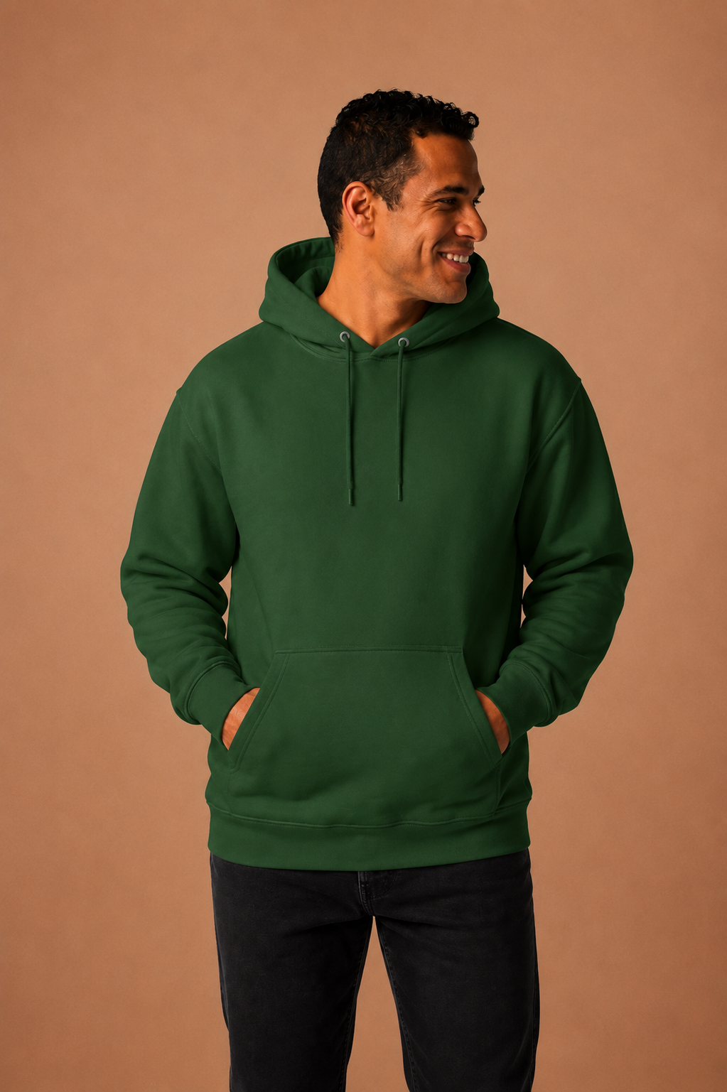 Cactus & Country western logo hoodie in forest green – view 3